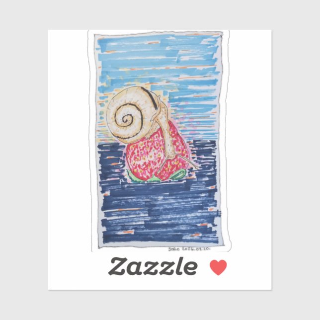 Pegatina Snail on the Strawberry (Hoja)