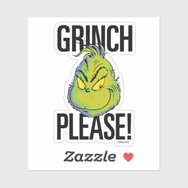 Pegatina Snarky Grinch | Grinch divertida, por favor, cita (Hoja)
