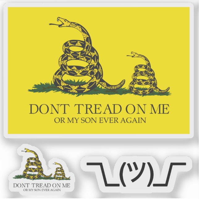 Pegatina Snekright gadsden flag parody memes x6 (Anverso)