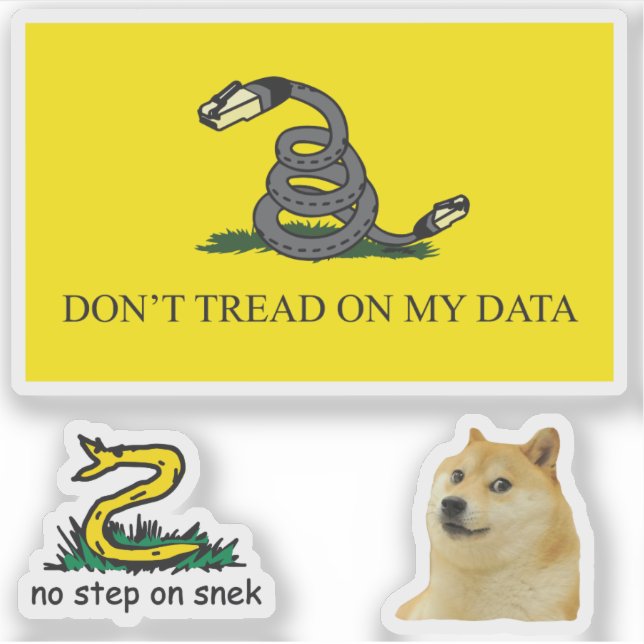 Pegatina Snekright gadsden flag parody memes x6 (Anverso)