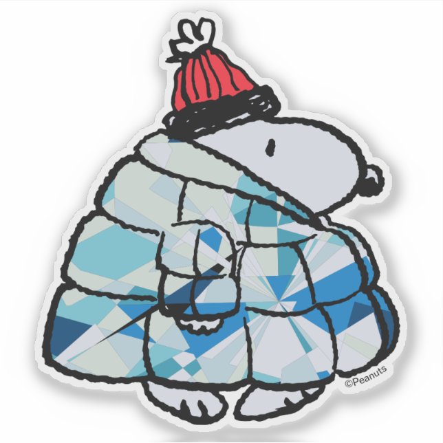 Pegatina Snoopy Winter Gem Puffer Jacket Sticker (Anverso)