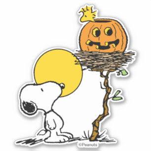 Pegatina Snoopy & Woodstock Nest con Jack O' Lantern