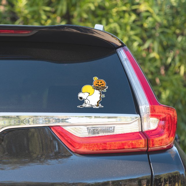 Pegatina Snoopy & Woodstock Nest con Jack O' Lantern (Lado del coche)