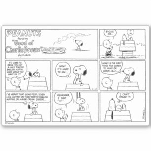 Pegatina Snoopy y Charlie Brown   Muffin inglés