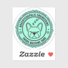 Pegatina Snore Machine 3000 French Bulldog Tech Funny Dog