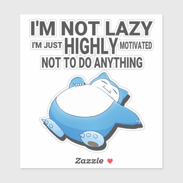 Pegatina Snorlax being lazy from pokemon (Hoja)