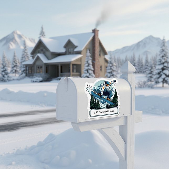 Pegatina Snowboarder mailbox address sticker (Subido por el creador)