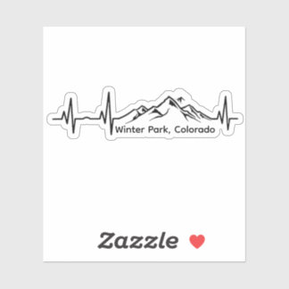 Pegatina Snowboarding Winter Park Heartbeat