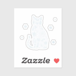 Pegatina Snowflake Kitty — Minimalist Winter Cat Sticker