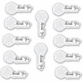 Pegatina Snowflake Winter Wedding Gracias Set