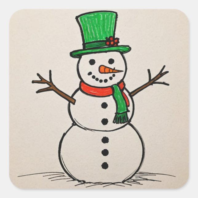 Pegatina Snowman (Anverso)