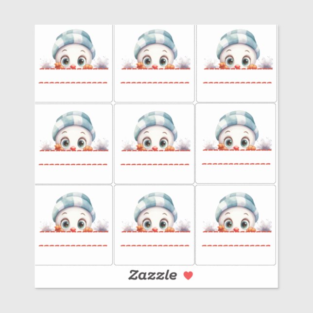 Pegatina Snowman Christmas Gift Label stickers  (Hoja)