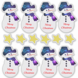 Pegatina Snowman con estrellas