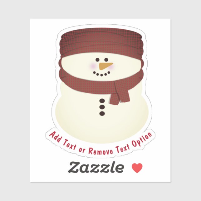 Pegatina Snowman con Navidades Beanie (Hoja)