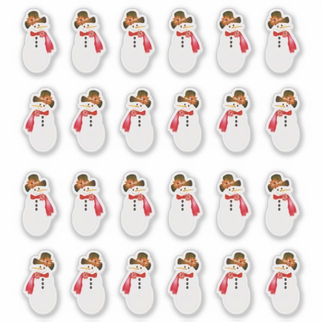pegatina Snowman de 24 piezas (Anverso)