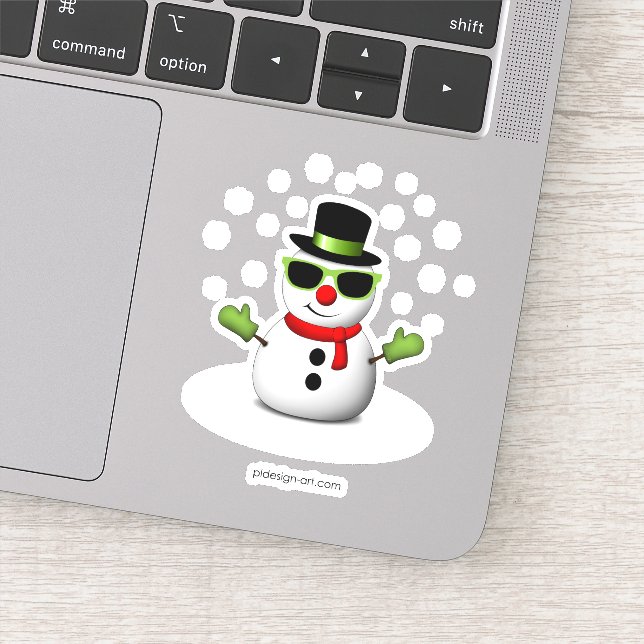 Pegatina Snowman de Guay con matices y sonrisa adorable (Detalle)