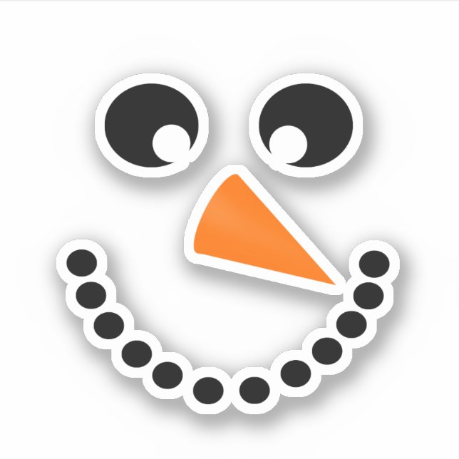Pegatina Snowman Face Christmas (Anverso)