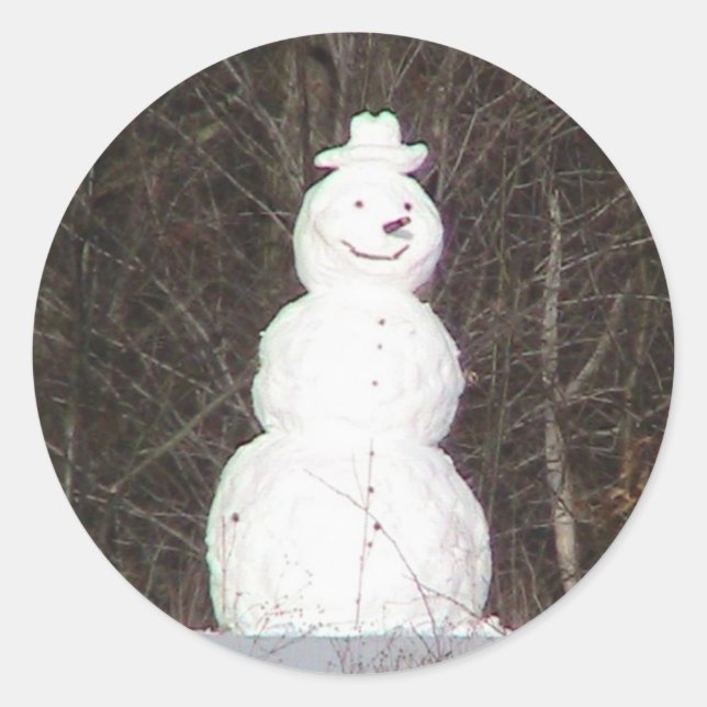 Pegatina Snowman sonriente (Anverso)