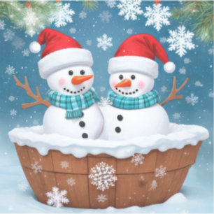 Pegatina Snowmen divertido