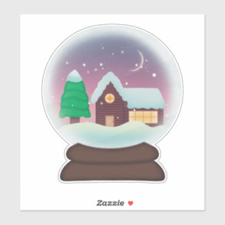 Pegatina Snowowley Rustic Cabee Snowglobe
