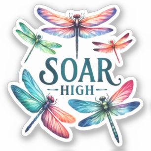 Pegatina Soar High - Dragonfly Colorful Inspirador