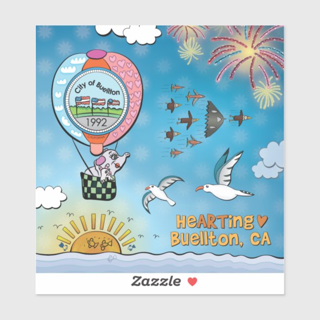 Pegatina - Sobre el mar (Hoja)