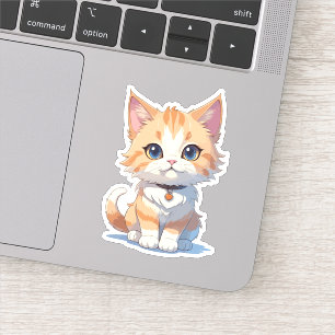 Pegatina Sobrecarga de atención Kawaii Kitty