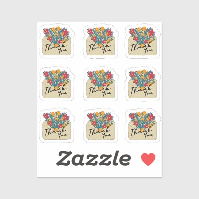 Pegatina Sobres Gracias (Hoja)