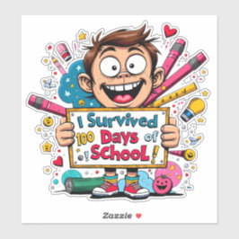 Pegatina Sobreviví 100 Días de Escuela