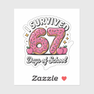Pegatina Sobreviví 67 Días de Escuela 100 Días de Escuela