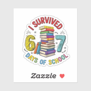 Pegatina Sobreviví 6 7 Días de Escuela 100 Días de Escuela