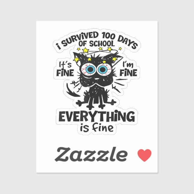 Pegatina Sobreviví a 100 días de colegio está bien estoy bi (Hoja)