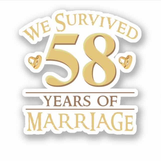 Pegatina Sobrevivimos A 58 Años De Pareja Matrimonial 58 Añ (Anverso)