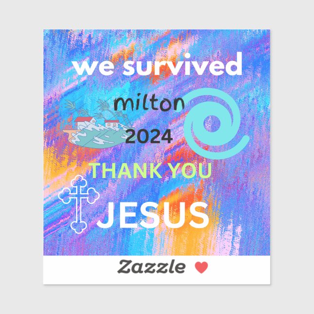 Pegatina sobrevivimos a milton 2024 (Hoja)