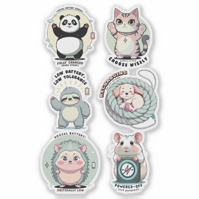 Pegatina Social Battery Levels Sheet | Introvert Humor  (Anverso)