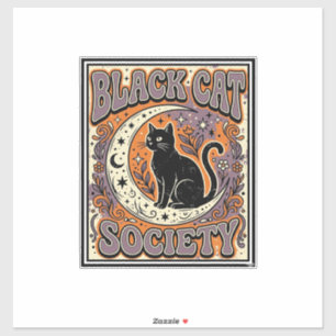 Pegatina Sociedad del Gato Negro Gato Negro Arte Vectorial