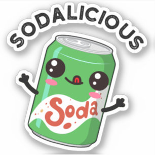 Pegatina Soda-licious Funny Soda Pop Pun