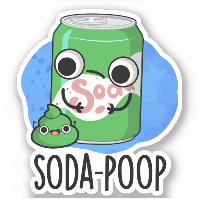 Pegatina Soda Poop Funny Bebe Pun (Anverso)