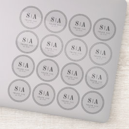 Pegatina Sofisticado favor de boda en monograma transparent