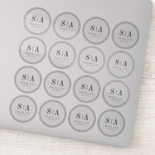 Pegatina Sofisticado favor de boda en monograma transparent