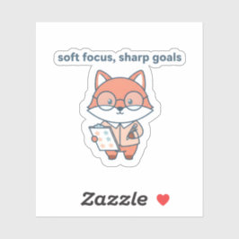 Pegatina Soft Focus Sharp Goals Sticker Cute Fox Motivation