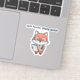 Pegatina Soft Focus Sharp Goals Sticker Cute Fox Motivation