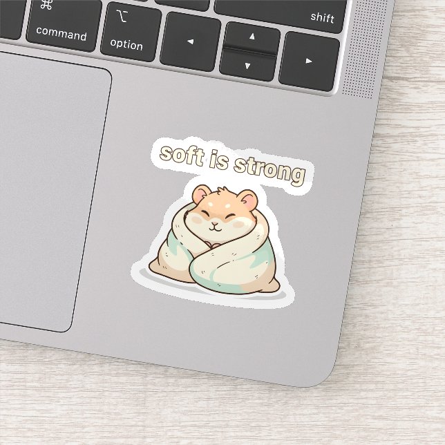 Pegatina Soft Is Strong Hamster Sticker – Cute Animal  (Detalle)