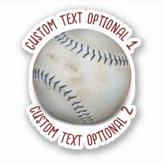 Pegatina Softball Baseball With Text (Anverso)