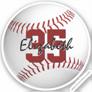 Pegatina softbol blanco limpio de béisbol