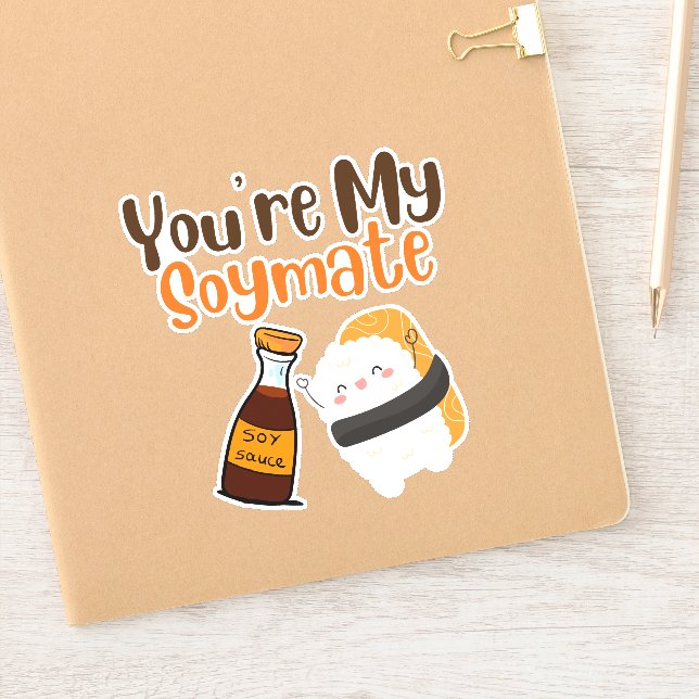 Pegatina sois mis parejas de soymate, soja y sushi (Cuaderno)