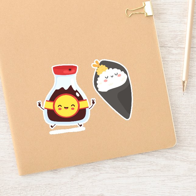 Pegatina sois mis parejas de soymate, soja y sushi (Cuaderno)