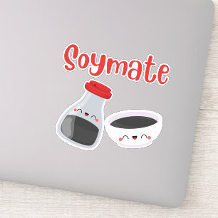 Pegatina sois mis parejas de soymate, soja y sushi