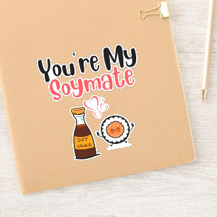 Pegatina sois mis parejas de soymate, soja y sushi