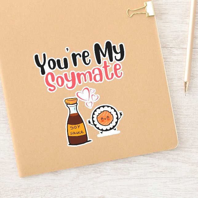Pegatina sois mis parejas de soymate, soja y sushi (Cuaderno)